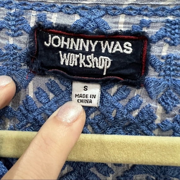 Johnny Was Workshop Tunic Dress Azure Effortless Boho Stripe Embroidered Size S - Picture 10 of 11